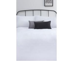 Serene 'Amalfi' Pin Tuck Duvet Cover Set in White | Size: King Serene White King