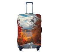 Serene Autumn Forest Path Travel Luggage Covers - Elasticity Suitcase Covers Protector for Luggage 18-32 Inch
