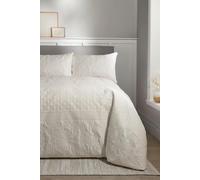 Serene Natural Pinsonic Duvet Cover - King Size (230 x 220cm) - Embossed Stripe Bedding - Soft Touch Microfibre - Luxury Traditional Bed Set - Avery Collection