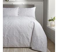 Serene Avery Stripe White Duvet Cover and Pillowcase Set White