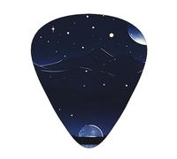 Serene blue night view Patterned guitar picks - (thin/medium/thick) free to choose, suitable for all kinds of string instruments,