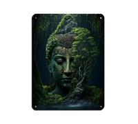 Serene Buddha in Nature Retro Poster Metal Tin Sign Chic Art Retro Iron Painting Bar People Cave Cafe Family Garage Poster Wall Decoration 12x16inch(30x40cm)