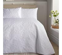Serene Butterfly Embroidery Duvet Cover King (230x220cm) - White Embossed Bedding Set - Luxury Traditional Butterfly Design - Includes 2 Pillowcases - Elegant Garden-Inspired Bed Linen