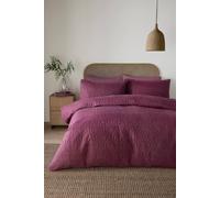 Serene 'Cavali' Pinsonic Microfibre Duvet Cover Set in Plum | Size: Super King Serene Plum Super King