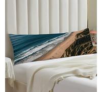Serene Coastal Body Pillow Cover with Hidden Zipper 20x54 Full Long Pillowcase for Couch Sofa Decor Breathable Bed Shams Boho Oversized Lumbar Pillow Covers for All Seasons