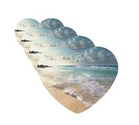 Serene Coastal Car Air Fresheners Cards 4 Pcs Hanging Fragrance Scented Cards Long-Lasting Car Aromatherapy Tablets for Wardrobe Bathroom Car Interior Mirror Pendant Gifts