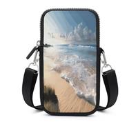 Serene Coastal Crossbody Bag Adjustable，Phone Bag Detachable Shoulder Strap，Wallet for Daily Commuting, Can Be Worn Crossbody Or over The Shoulder.