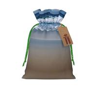 Serene Coastal Print Drawstring Gift Bags,For Holiday Season,Birthdays,Anniversaries And Any Special Occasion