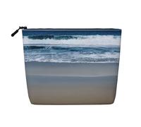 Serene Coastal Print Purse Cosmetic Travel Bag for Toiletries with Zipper Reusable Multipurpose Organizer
