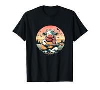 Serene Cow Playing Acoustic Guitar at Country Sunset T-Shirt