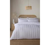 Serene 'Crinkle Wave' Textured Duvet Cover Set in White | Size: Super King Serene White Super King