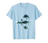 Serene Cycling Landscape Design Nature T-Shirt, Men, Baby Blue, 3X-Large