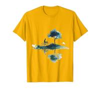 Serene Cycling Landscape Design Nature T-Shirt, Men, Golden Yellow, X-Large