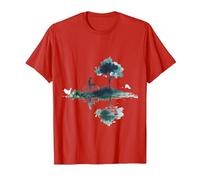 Serene Cycling Landscape Design Nature T-Shirt, Men, Red, Small