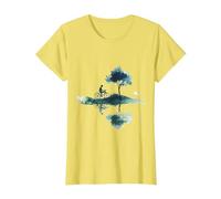 Serene Cycling Landscape Design Nature T-Shirt, Women, Lemon Yellow, 3X-Large