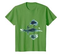 Serene Cycling Landscape Design Nature T-Shirt, Youth, Grass Green, Medium