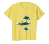 Serene Cycling Landscape Design Nature T-Shirt, Youth, Lemon Yellow, Medium