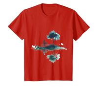 Serene Cycling Landscape Design Nature T-Shirt, Youth, Red, X-Small