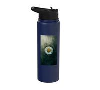 Serene Daisy in Dewy Grass with Sunlit Rays Stainless Steel Insulated Water Bottle