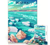 Serene Dead Sea 1000 Piece Jigsaw Puzzles for Adults Jigsaw Think Toy Home Enjoy Fine Cut Santa Wish Gift (38x26cm)
