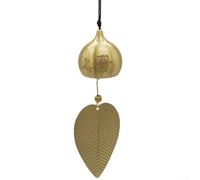 Serene Deep Tone Copper Wind Chime for Outdoor and Indoor Use, Weather-Resistant Gold Bell Decor with Soothing Melody, Chapel Design - 8 x(E)