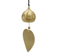 Serene Deep Tone Copper Wind Chime for Outdoor and Indoor Use, Weather-Resistant Gold Bell Decor with Soothing Melody, Chapel Design - 8 x(D)