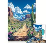 Serene Desert Landscape ︰ Cactus And Clouds 1000 Piece Jigsaw Puzzle for Teenagers Logic Toy Group Play Precision Cut Thoughtful Gift (50x75cm)