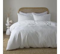 Serene Embossed Geo Duvet Cover Set King - White Embossed Geometric Bedding in Recycled Polyester - Includes 1 Duvet Cover (230 x 220cm) & 2 Pillowcases (50 x 75cm)