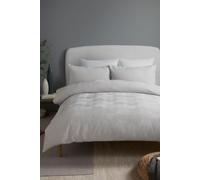 Serene 'Embossed Geo' Embossed Textured Duvet Cover Set in Grey | Size: Single Serene Grey Single