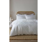 Serene Embossed Geo Duvet Cover Set Double - White Embossed Geometric Bedding in Recycled Polyester - Includes 1 Duvet Cover (200 x 200cm) & 2 Pillowcases (50 x 75cm)