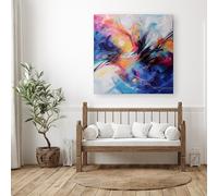 Serene Explosion: Calm Amidst Colours Canvas Warren Reed - Designer Multi W30 inch x H30 inch