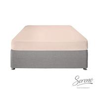 Serene Blush Pink Fitted Sheet - Double (190 x 140 x 32cm) - Soft Polycotton - Elastic Corners - Washable Bedding & Linen