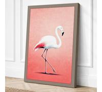 Serene Flamingo Minimalist Canvas Wall Art Print 24x16 Inch
