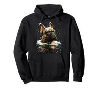 Serene French Bulldog with Snow Snowy Forest Winter Dog Pullover Hoodie