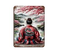 Serene Geisha with Dragon Kimono Tin Sign Vintage Metal Pub Club Cafe Bar Home Wall Art Decoration Poster Retro 12x16inch(30x40cm)