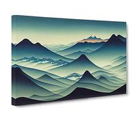 Serene Japanese Mountains Canvas Print | Gallery Wrapped 30mm Frame Wall Art | 30x20 inches | Ready to Hang | Asian Landscape Picture | Living Room Bedroom Lounge Office