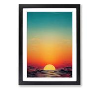 Serene Japanese Sunset Vol.2 Framed Print | A2 Black Framed Wall Art | Ready to Hang | Asian Landscape Picture | Living Room Bedroom Lounge Office