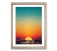 Serene Japanese Sunset Vol.2 Framed Print | A2 Oak Framed Wall Art | Ready to Hang | Asian Landscape Picture | Living Room Bedroom Lounge Office