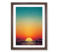 Serene Japanese Sunset Vol.2 Framed Print | A2 Walnut Framed Wall Art | Ready to Hang | Asian Landscape Picture | Living Room Bedroom Lounge Office