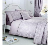 Dreams & Drapes 'Jasmine' Floral Jacquard Duvet Cover Set in Lavender | Size: Double Dreams & Drapes Lavender Double