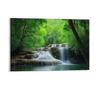 Serene Jungle Waterfall Wall Decor Green Trees Nature Artwork Poster 20x30inch(50x75cm)