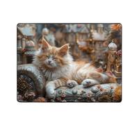 Serene Kitten Kingdom Area Rugs for Living Room Decor - Soft Throw Washable Rugs for Bedroom, 63x48 Inch Indoor Carpet for Bedroom Living Room