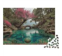 Serene Lake 1000 Pieces Paper Jigsaw Puzzle for Adults Thick Cardboard Brain Training Lake Scene Puzzle Wall Decor 70x50cm/1000pcs