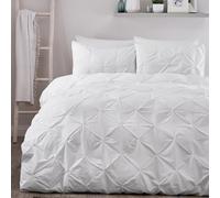Serene Lara Ruched Easy Care Duvet Cover Set, White, Single