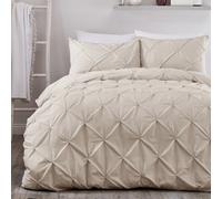 Serene Lara Luxury Natural Ruched Natural Duvet Cover Set