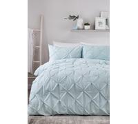 'Lara' Luxury Ruched Duvet Cover Set Serene Duck Egg Blue Super King