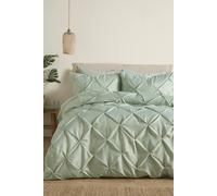 Serene 'Lara' Luxury Ruched Duvet Cover Set in Pale Green | Size: Single Serene Pale Green Single