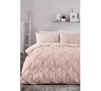 Serene 'Lara' Luxury Ruched Duvet Cover Set in Rose | Size: Double Serene Rose Double