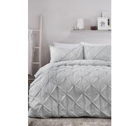 Serene 'Lara' Luxury Ruched Duvet Cover Set in Silver | Size: King Serene Silver King