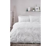 Serene 'Lara' Luxury Ruched Duvet Cover Set in White | Size: King Serene White King